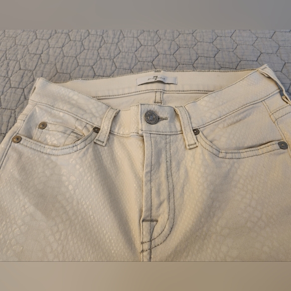 Unique 7 for All Mankind White Skinny Jeans: size 27 - Picture 9 of 14